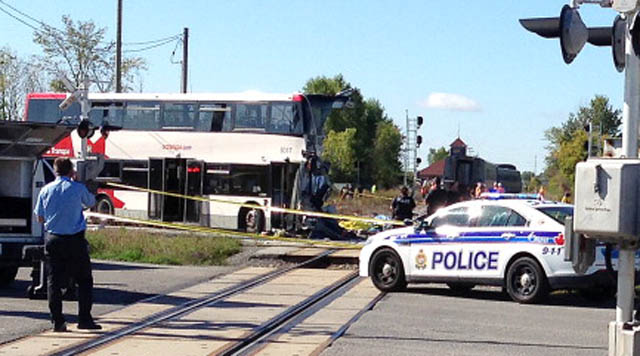 Six Killed After Doubledecker Bus And Passenger Train