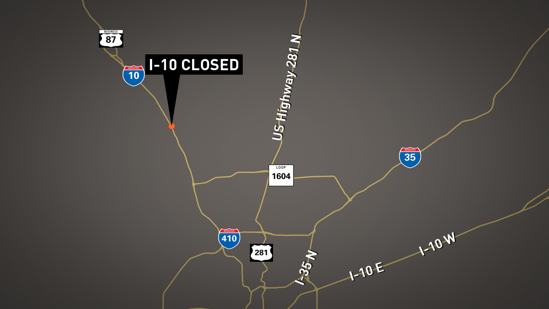 TxDOT I10 at Ralph Fair Rd. open in both directions