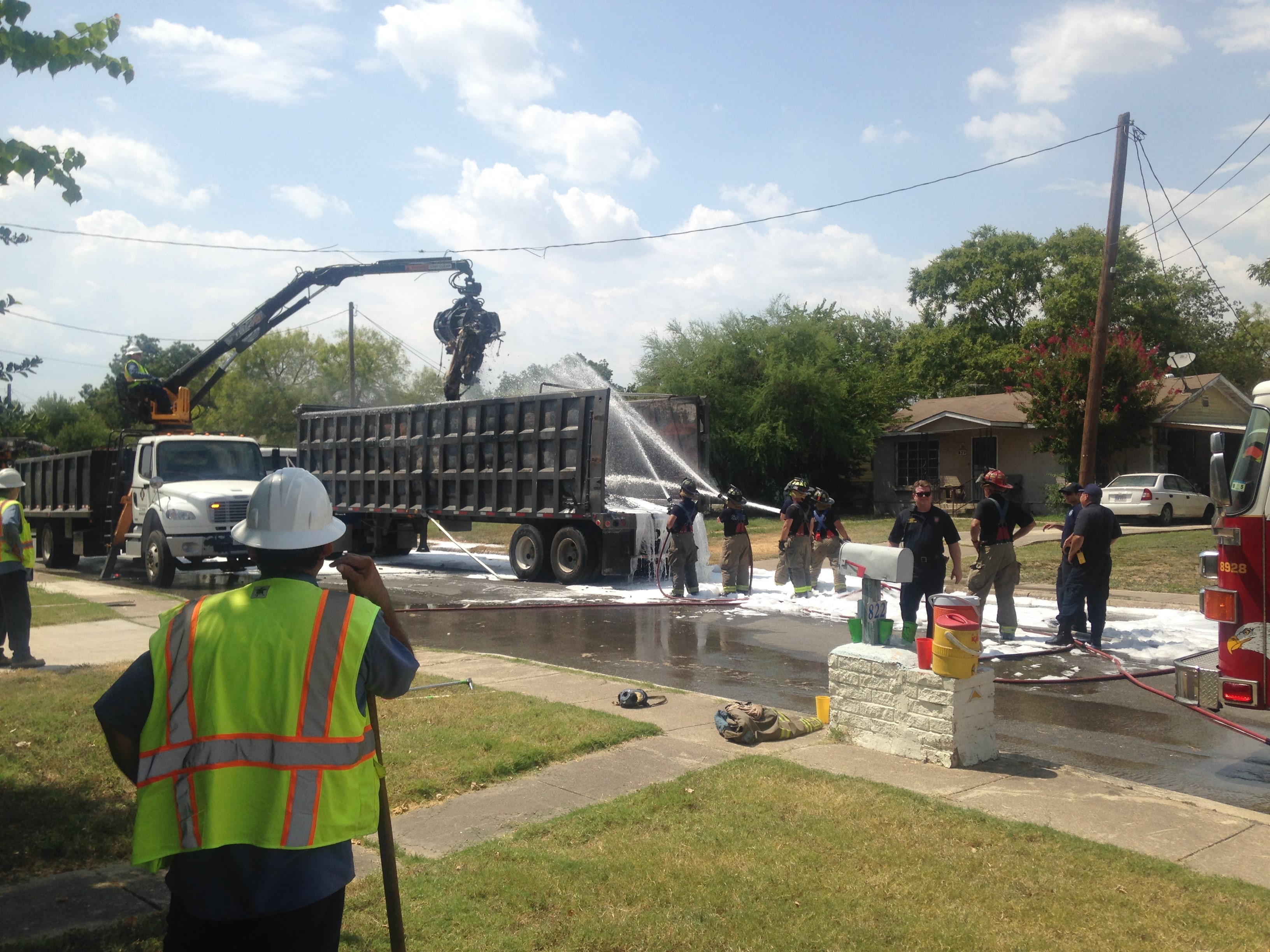 Brush collection truck catches fire on southside