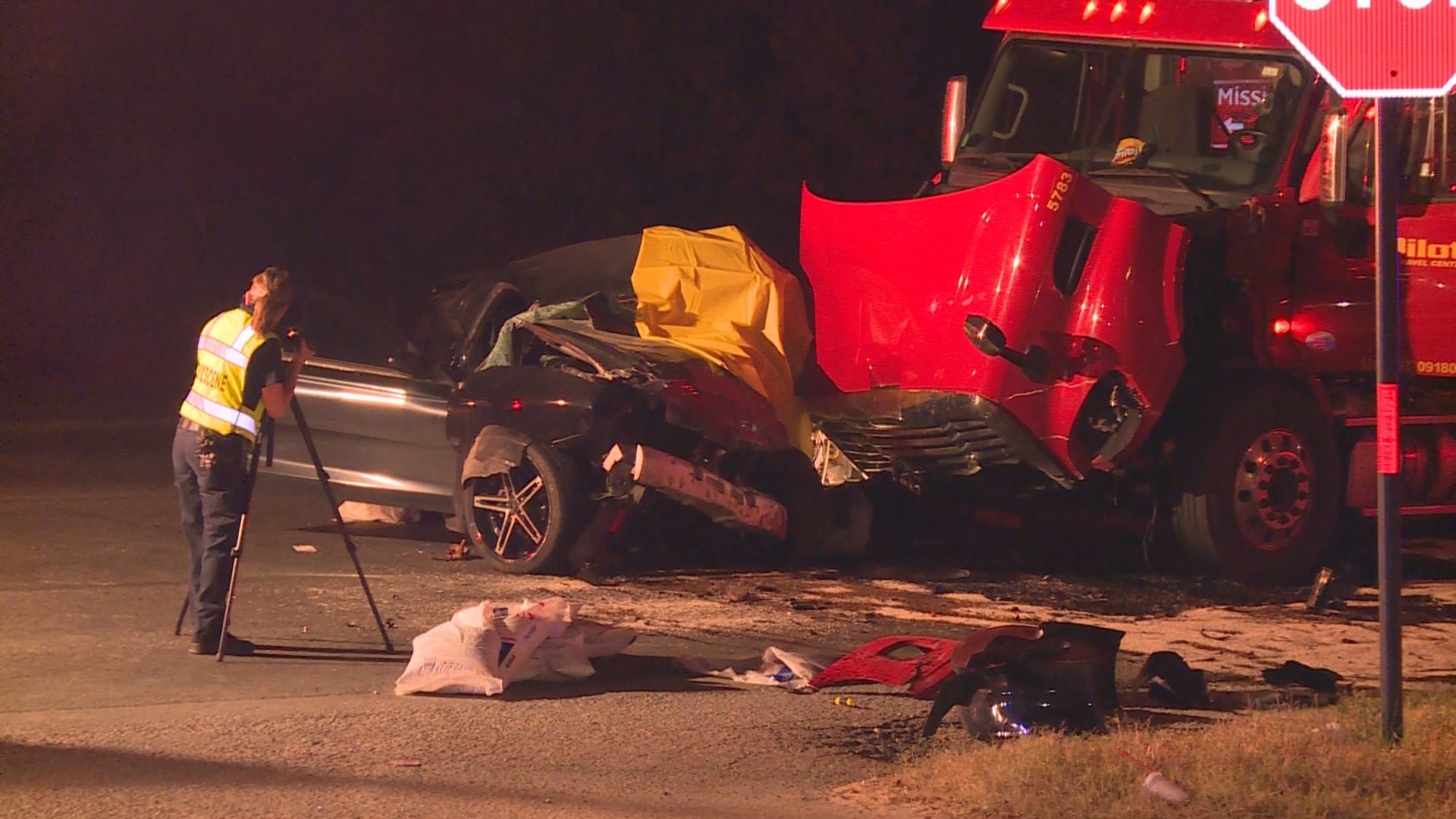 Woman Killed In Head On Crash With 18 Wheeler 