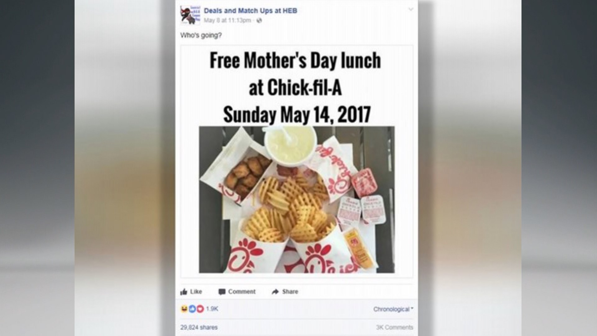 Be Careful Of Fake Chick Fil A Mother S Day Coupon 9news