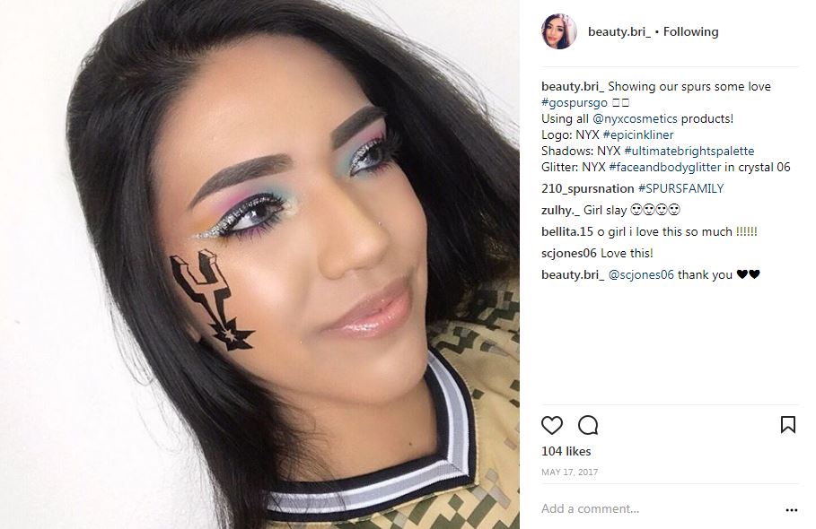 Makeup artist creates San Antonio-themed eyeshadow designs